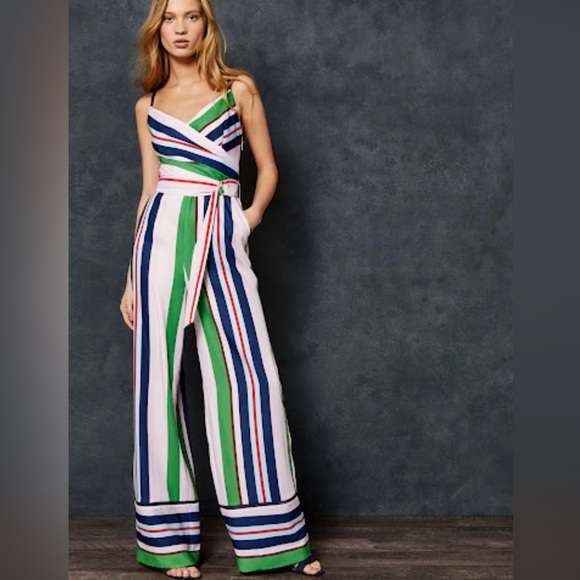 Ted Baker Canbala Bay Honour Jumpsuit Stripe Wide Leg. Size 1 - Picture 1 of 14